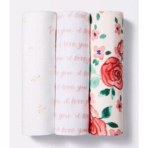 CLOUD ISLAND Muslin Pink Blankets 100% Cotton 3 blankets